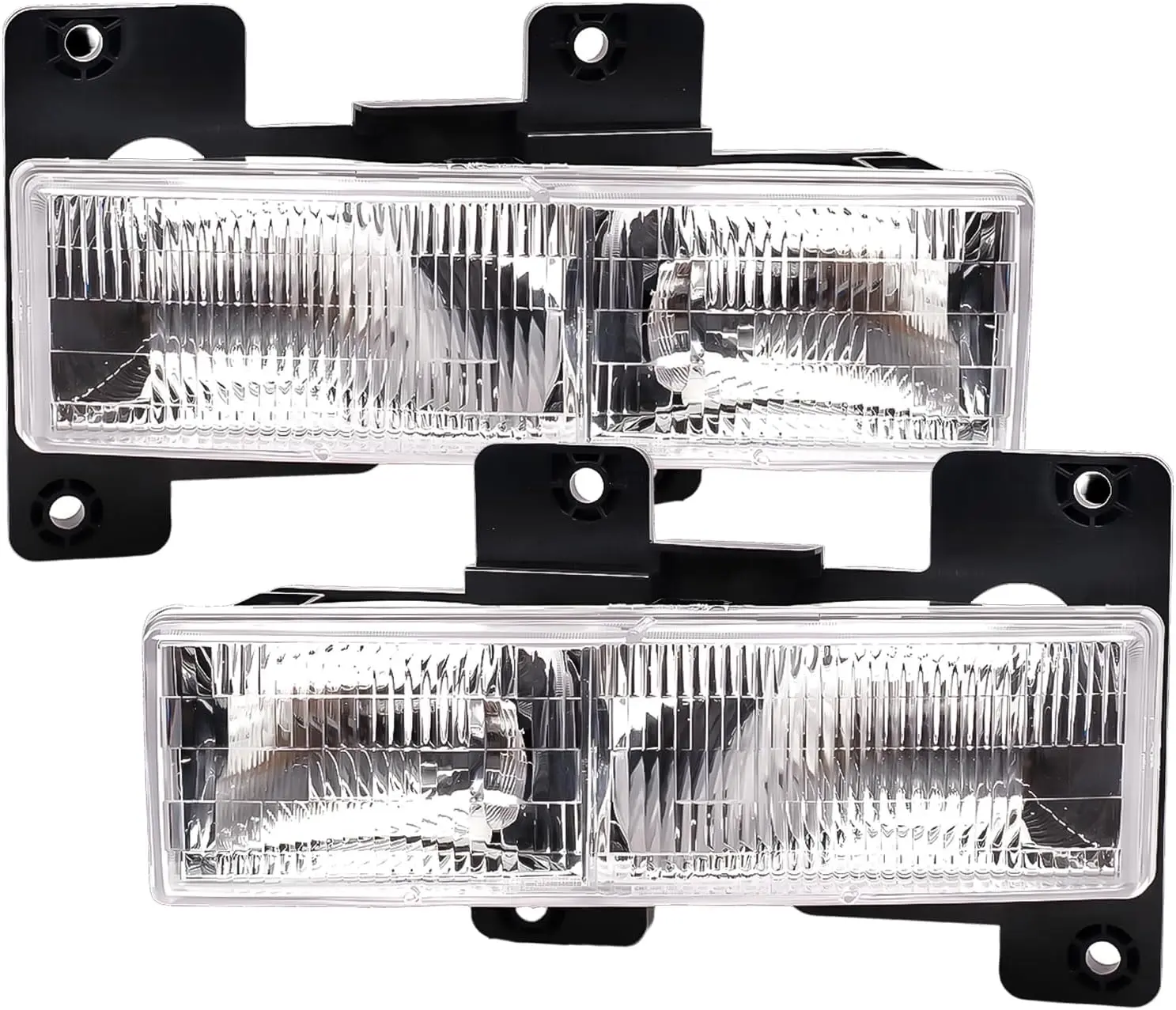 2Pcs Headlights Assembly compatible with 1988-1998 OBS Chevy GMC | Silverado Sierra C/K 1500 2500 3500 Suburban Tahoe Yukon, Replace #GM2502101 GM2503101
