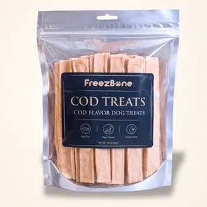 Freezbone Cod Dog Treats – Made with Real Cod (Value Size 8 oz)