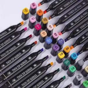 Acrylic Marker Pen Set, Dual-Ended Fine Tip & Chisel Tip, Permanent Art Markers with Pouch, Ideal for Adult Drawing, Coloring Books, Sketching