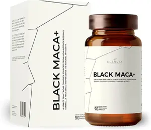 Black Maca Capsules – 1500mg Premium Organic Maca Root Powder – Nutrient-Rich Superfood Packed with Vitamins A, C, B-Complex, Iron, Zinc & Calcium – Non-GMO, Gluten-Free, 90 Count, Made in The USA