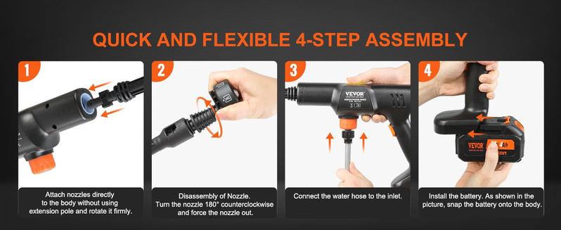 VEVOR Cordless Pressure Washer, TikTokShopBlackFriday, 580-PSI 1.1 GPM Portable Power Cleaner, Handheld High-Pressure Car Washer Gun with 4.0Ah Battery, Charger, 6-in-1 Nozzle, for Home/Floor Cleaning & Watering VEVOR Cordless Pressure Washer, TikTokShopBlackFriday, 580-PSI 1.1 GPM Portable Power Cleaner, Handheld High-Pressure Car Washer Gun with 4.0Ah Battery, Charger, 6-in-1 Nozzle, for Home/Floor Cleaning & Watering