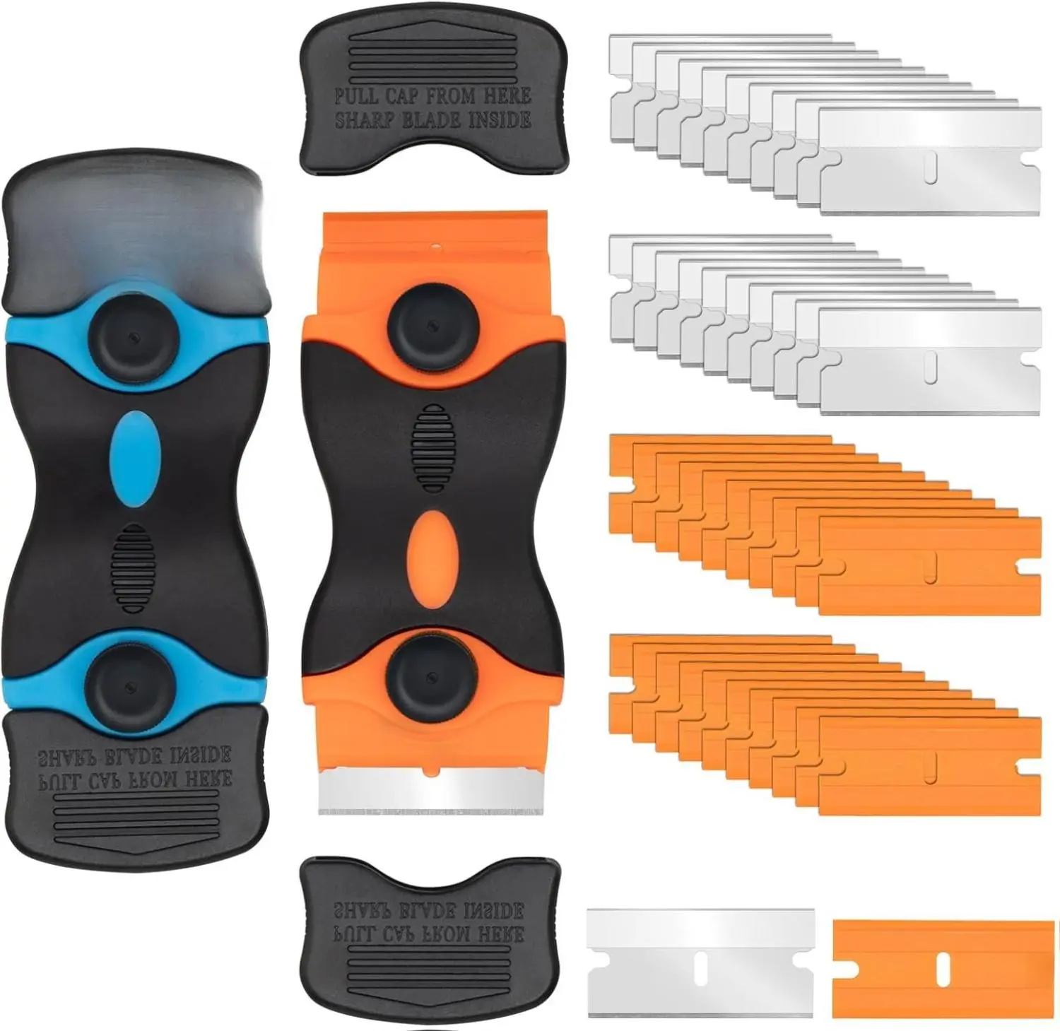 Razor Scraper Tool 2 Pack, Razor Blade Scraper Tool with 20pcs Plastic ...