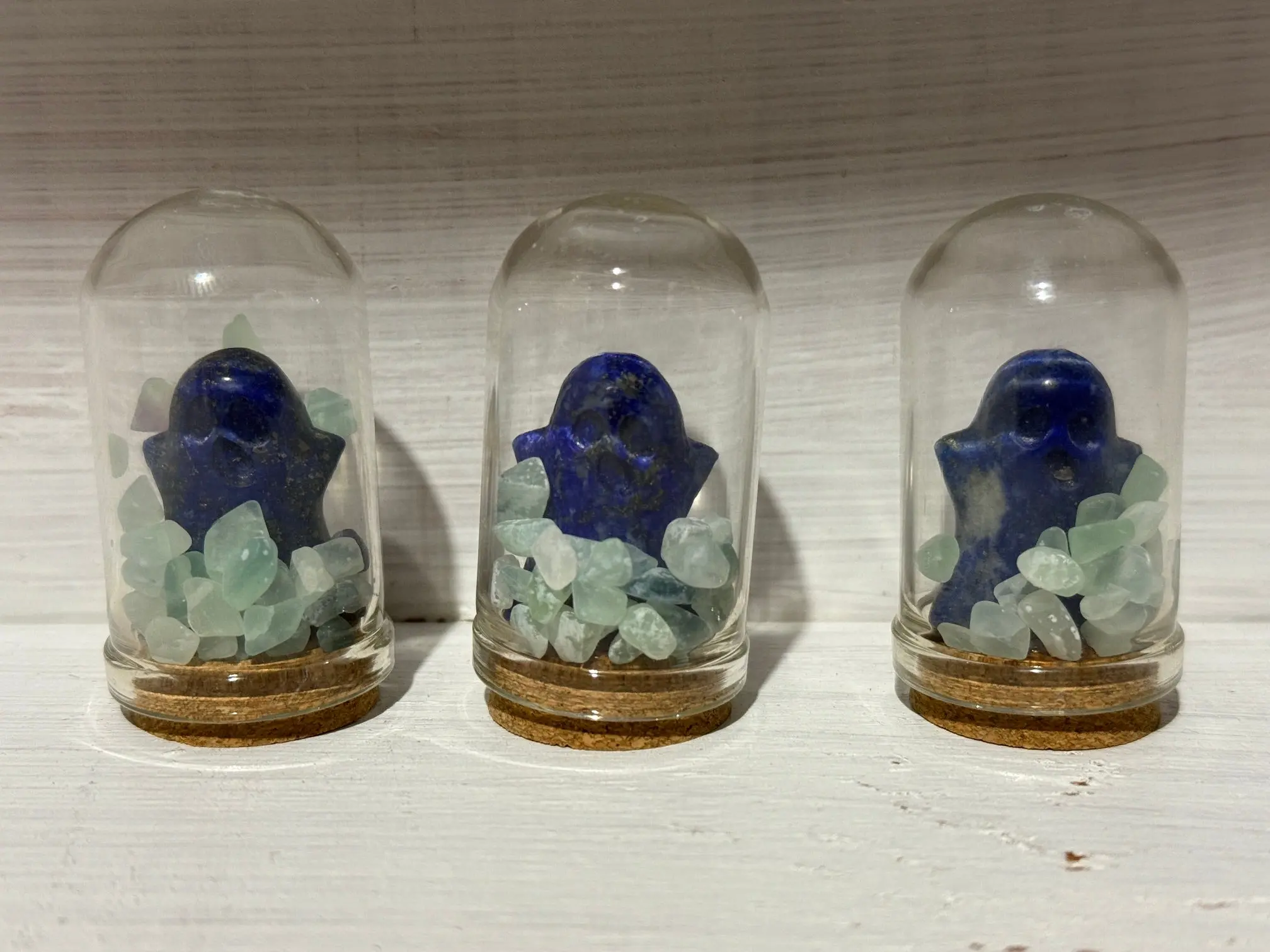PET UV REACTIVE GHOST IN A JAR. NATURAL CRYSTAL LAPIS GHOST