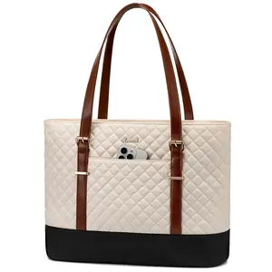 【Valentine's Day Gift】LOVEVOOK Laptop Bag for Women, 15.6 Inch Work Tote Computer Bag With Large Cup Holder, Lightweight Large Laptop Briefcase for Travel, Bussiness, Teacher，TikTokShopJumpstartSale