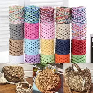 200 Meters Natural Lafia Straw Yarn Knitted Crocheted Paper Thread DIY Handmade Summer Sun Hat Beach Bag Baking Packaging Belt Diy Hand-woven