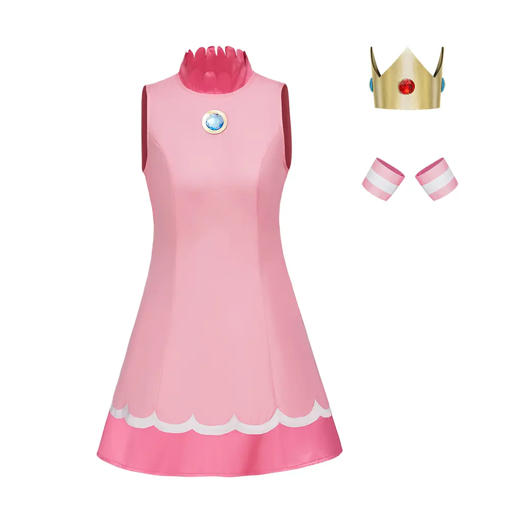 Women's Super Mario Bros Princess Rosalina Blue Sleeveless Crew Neck Cosplay Dress Set - Knot, Bow Design, Sensitive Skin-Friendly, All Seasons Official Look Outfit for Girls