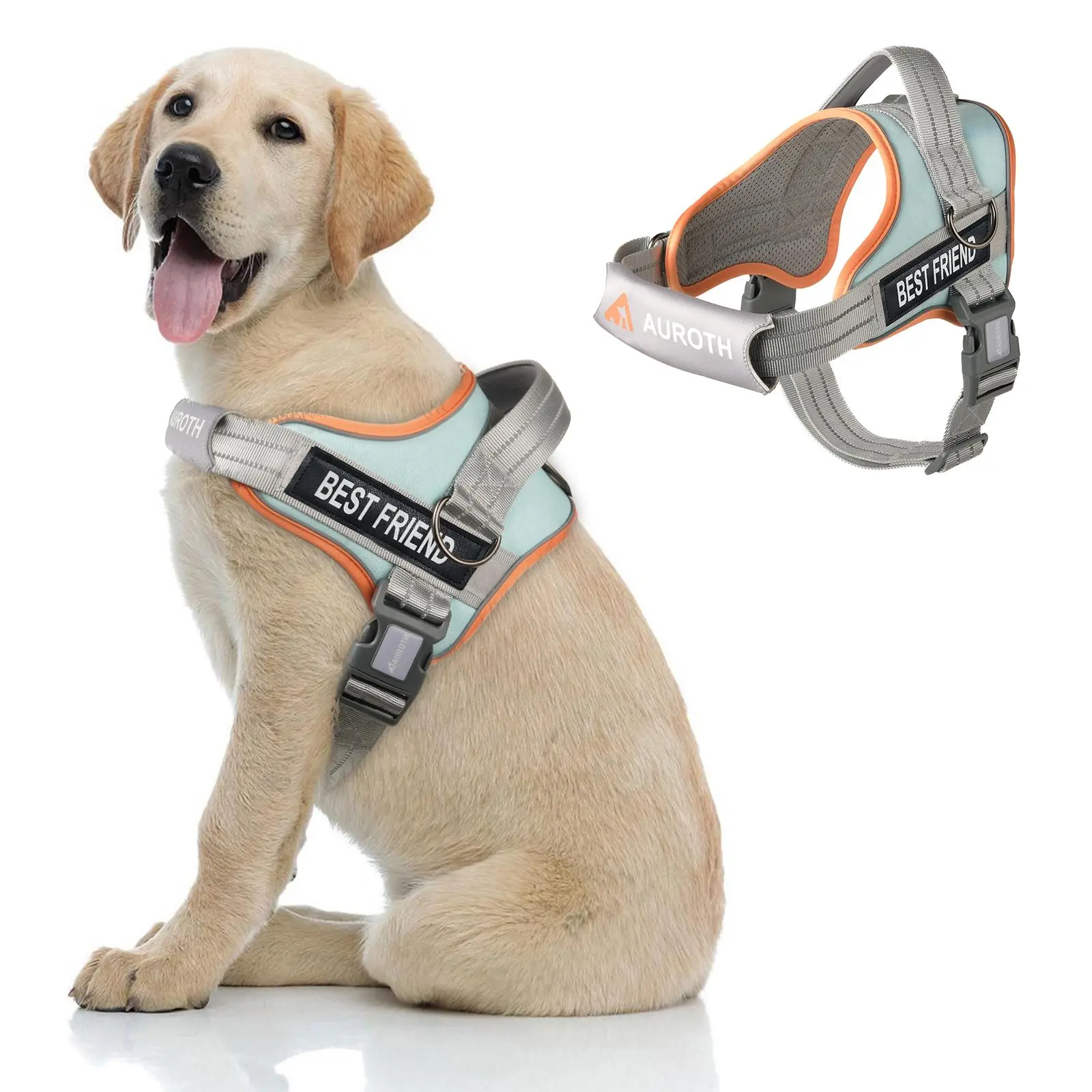 AUROTH No Pull Dog Harness Straps, Safety Harnesses for Dogs – Soft Padded Service Vest, Reflective, Adjustable, Easy On & Off – Ideal for Walking & Training, Fits Small, Medium & Large Dogs