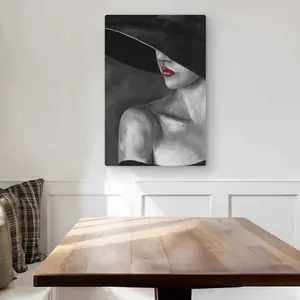 Begin Home Decor C1MP20309S8Z4H 20 x 30 in. Mysterious Woman with A Hat - Romantic Metal Print Wall Art for Decor