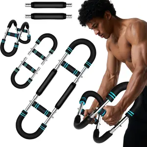 Adjustable Arm & Chest Muscle Trainer for Men – Stainless Steel Detachable Fitness Tool, Home Gym Strength Training Equipment