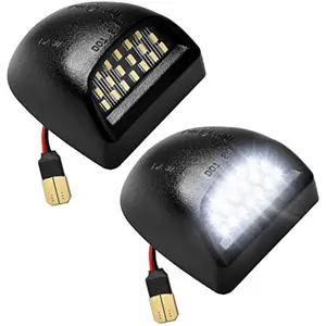 Full LED License Plate Light Tag Lamp Assembly Replacement for Chevy Silverado 1500 2500 3500 Suburban Tahoe GMC Sierra Yukon XL for Escalade, 6000K White, Pack of 2