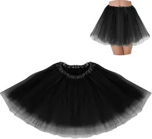 Women's 3-Layered Tulle Tutu Skirt for Halloween Ballet Festivals Lightweight Comfortable Versatile Costume for Girls Teens Adults