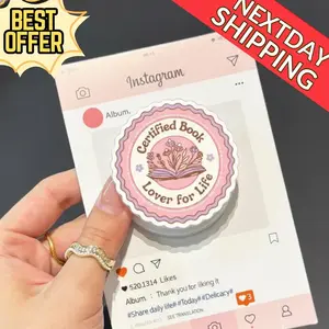 Coquette Certified Book Lover Magsafe Phone Grip - Magnetic Pop Socket & Kickstand - Cute Reader Phone Accessory