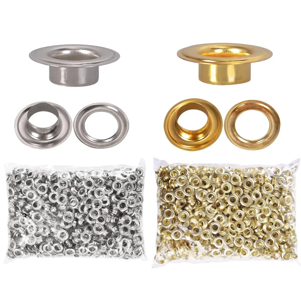 Yescom 1/4" 3/8" 1/2" #0 #2 #4 Grommet & Washer Brass/ Nickel