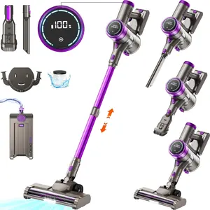 KANFUAQ Cordless Stick Vacuum Cleaner 55 Mins Fast Charging 38KPA Lightweight Vacuum for Home Pet Hair Carpet Hard Floor（Purple）