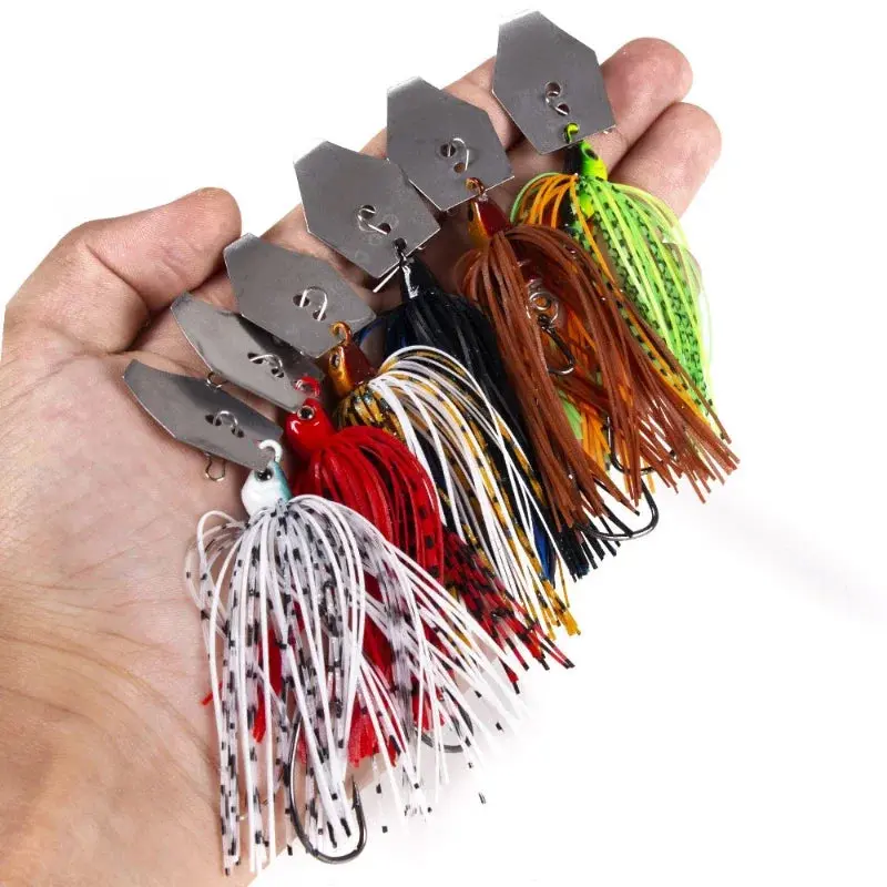 6-Piece Weedless Chatterbait Kit - Artificial Fishing Lure, Fishing Tackle Lures for Bass, Pike Power Angling