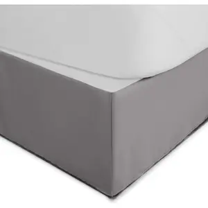 Queen Size 21" Bed Skirt| Pleated Bed Skirt| Bed Skirts| Microfiber Bed Skirt| 21 Inch Drop| Hotel Quality Bedskirt| Gray