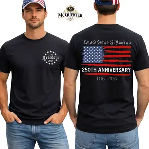 USA 250th Anniversary Shirt, 1776–2026 American Flag Freedom Graphic Tee, Patriotic 4th Of July Back Print Shirt for Men and Women.