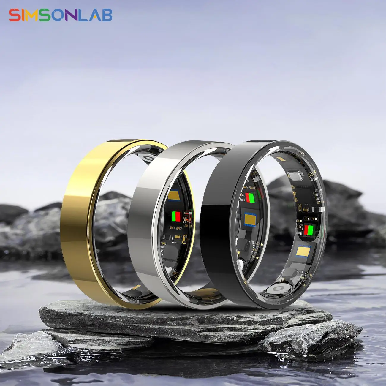 Simsonlab Smart Ring Fitness Tracker, Stylish Design, Pedometer & Distance Tracking, Multiple Exercise Modes, Perfect Gift for Couples