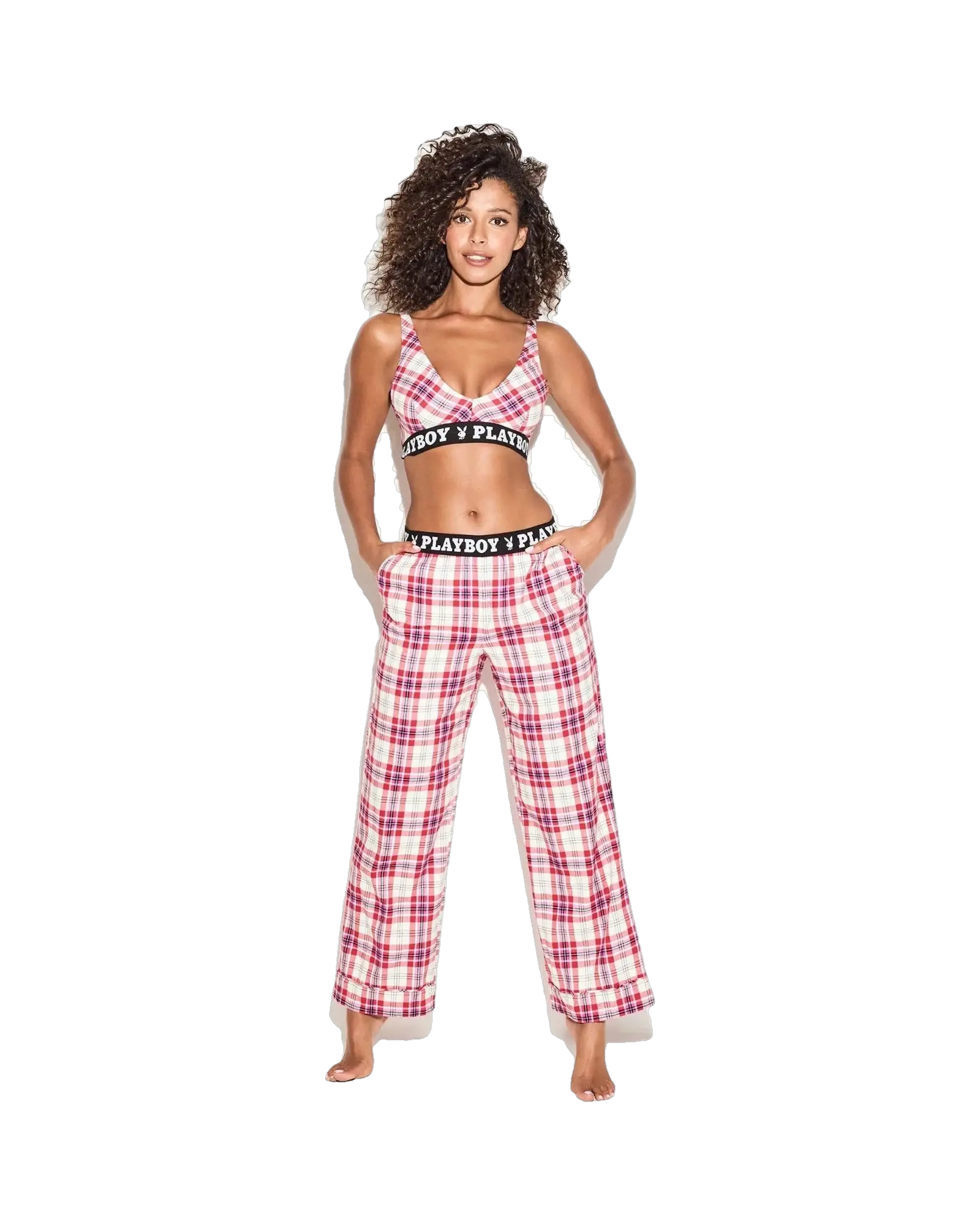 The Playboy Pink Flannel Sleep Pajama Pant