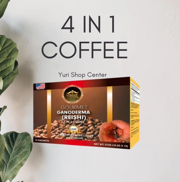 Yuri Shop Center Eternal Spirit Beauty Ganoderma Instant Coffee 4in1 Asian Beverage Sugar Flavor Natural Bean Light Roast with Reishi Mushroom Energy Boost