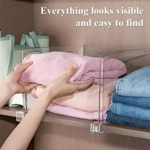 High-Transparency Acrylic Cabinet Layer Rack, Kitchen Bowl Dish Separator, Also for Wardrobe Clothes Bags Storage
