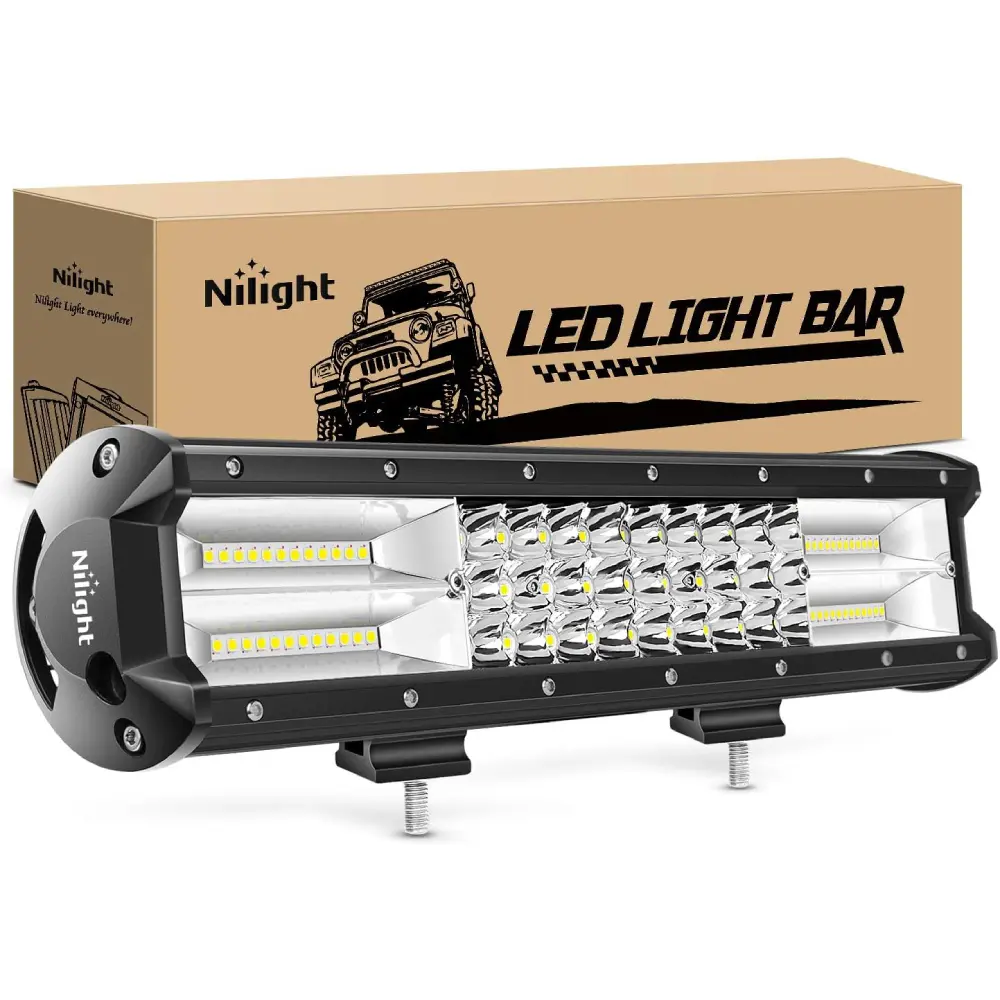 Nilight 18003C-A 15-Inch Triple-Row 216W 21600LM Flood-Spot Combo Beam LED Work Light with Aluminum Alloy Frame for Off-Road Trucks, Construction Vehicles, Excavators, Tractors, Dozers, Mower