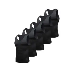 5/7 Pieces Mens Athletic Tank Tops, Moisture Wicking Tight Sleeveless Workout Shirts, Quick Drying Elastic Gym Base Layer Undershirts, Lightweight Sport Vest for Training & Leisure Fitness Workout Vest