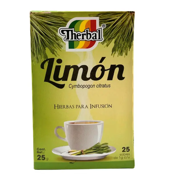 THERBAL Caffeine-Free Authentic Lemongrass Flavor Herbal Tea Bags, Natural Ingredients Beverage for Adults’ Soothing Tea Experience, Convenient Healthier Choice