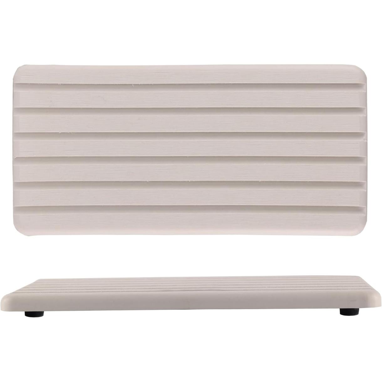 2 PCS Water Absorbent Diatomite Coasters Rectangle, Grooved Design, Water Absorbing Stone Used for Hand Soaps & Plants & toiletries in The Modern Home