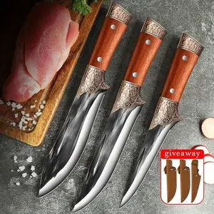 3PCS Forging Boning Knife Meat Cutting Knife Multi-functional Sharp Boning Knife Peeling Knife Slaughtering Cattle and Sheep
