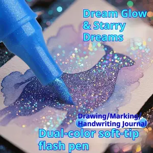 48/24 Colors Dual-Tip Glitter Markers | Metallic & Fine-Tip Watercolor Pens with Vibrant Colors, Ideal for Crafts, Greeting Cards, Mugs, Wooden Decorations, Sketching & Professional Art, Craft Supplies, Artistic Drawing, Metallic Finish