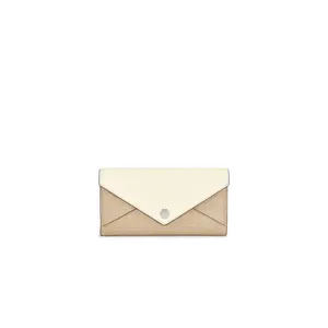 Tory Burch Color Block Envelope Long Wallet in Soft Custard Multi
