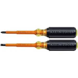 Klein Tools 33532-INS Insulated Screwdriver Set, Slotted and Phillips, 2-Piece