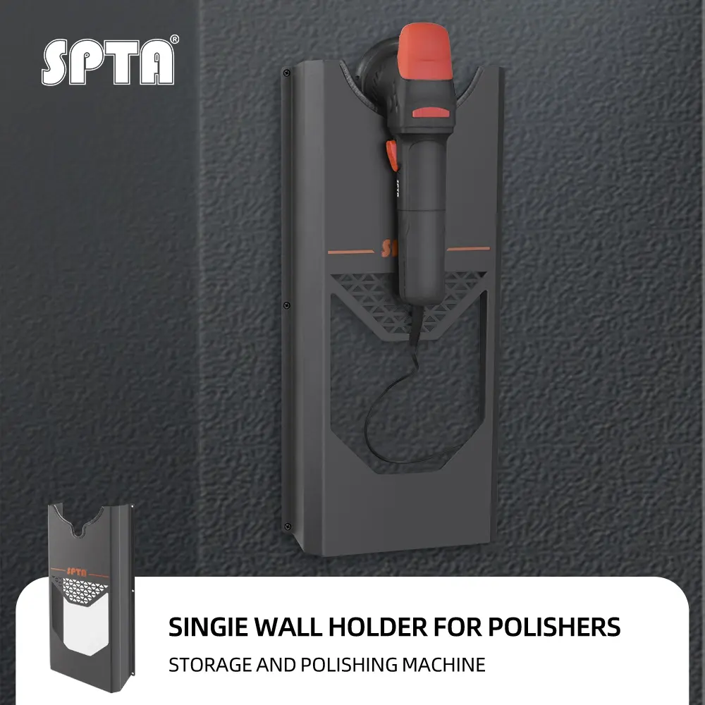 SPTA Single Wall Holder for Polishers,Mounted Rack Organizer for Dual Action & Rotary Polishers ,Space-Saving Storage for Garage & Mobile Detailing Setup,Polishing Machine Holder Wall Mount,Auto Car Detailing Storage Rack for Car Beauty Shop Accessory