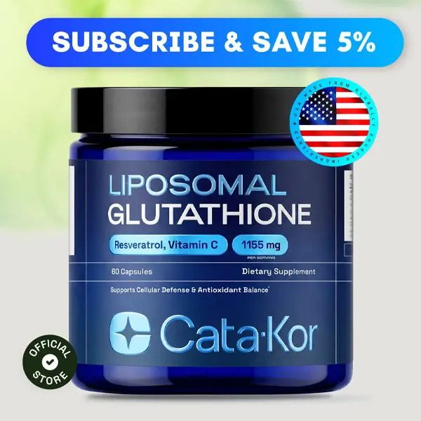 SALE 2026!!! Cata-Kor Liposomal Glutathione – Ultra High Absorption with Resveratrol, Vitamin C, Selenium & Vitamin B2 (60 Count (Pack of 1))