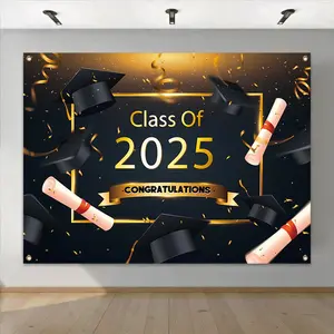 Graduation theme background banner, 1 graduation party decoration background, graduation party decoration, decoration supplies, family living room bedroom party