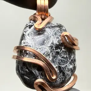 Apache Tear Copper PENDANT Unique Artisan Crafted Design 925