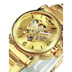 Women's Automatic Mechanical Watch - Luxury Gold Hollow Dial with Luminous Hands, Stainless Steel Strap, Non High Quality Daily Watch Suitable for Formal and Leisure Activities - Ideal Gift for Women's Christmas, Birthday, and New Year, Perfect Choice for