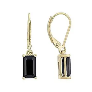 JTV Black Spinel 18k Yellow Gold Over Sterling Silver Earrings 3.40ctw