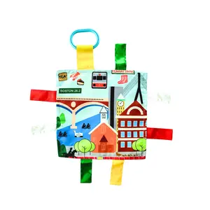 Boston City Stroller Tag Toy Learning Lovey by Baby Jack Stroller Soother 8x8