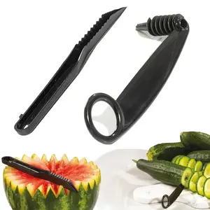 Kitchen Spiral and V-Shaped Tools, Spiral Slicer Blade Potato Cucumber Spiral Cutter, Fruits and Vegetable Carving Knife Hand Slicer Cutter, Manual Screw Peelers Kitchens and Dining Tooling