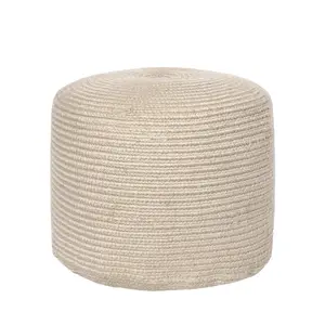 Braided Indoor/Outdoor Filled Ottoman Pouf