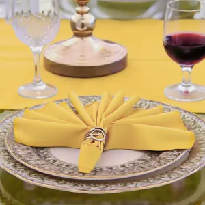 Yellow Cloth Napkins Washable 210GSM Heavy-Duty Solid Table Napkins Cloth Bulk, Reusable Napkins with Hemmed Edges for Dinner, Holiday, Wedding, Party & Everyday Use