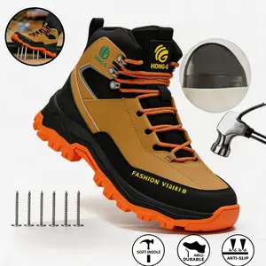 Men's Steel-Toe Safety Work Shoes - Lightweight, Closed, Mesh Walking Shoes for Workers with Anti-Smash, Anti-Puncture Features, Suitable for Construction Sites, Daily Commutes