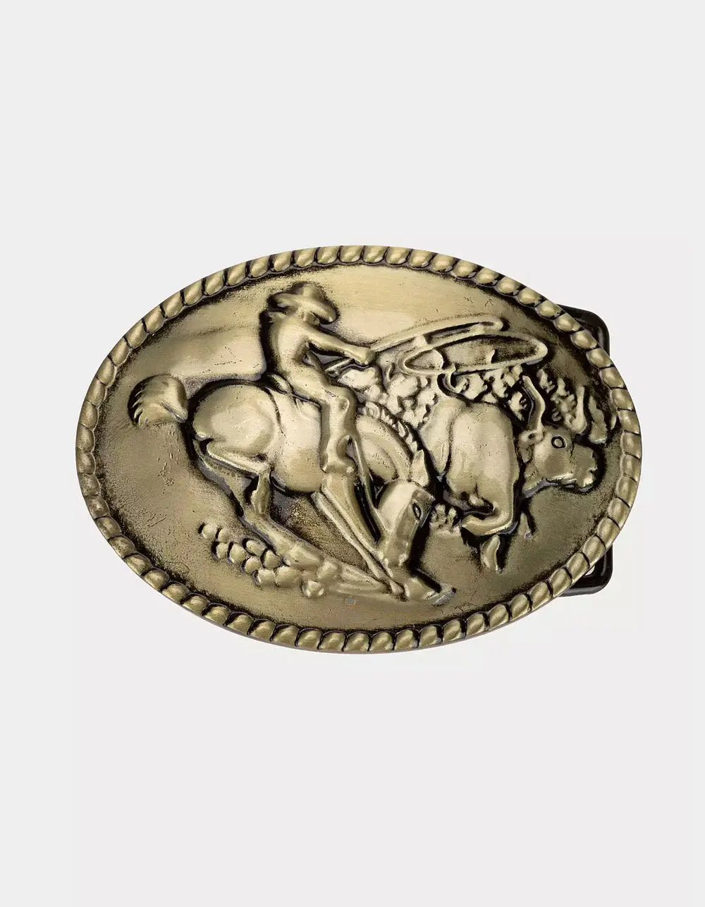 WRANGLER Broncking Buck Mens Belt Buckle, Brass