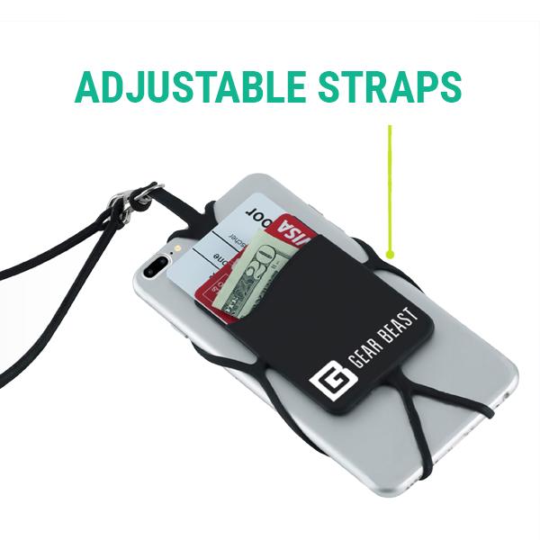 Gear Beast Cell Phone Lanyard - Universal Neck Phone Holder w/Card Pocket and Silicone Neck Strap - Compatible with Most Smartphones, Hot Pink