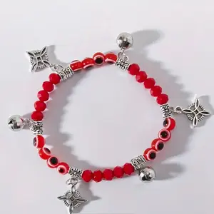 Red Witch Knot Evil Eye Protection Bracelet with Bell Charm for Women Stylish Jewelry Protection from Negative Energy