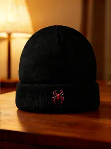 Spider-Man Knitted hat Dark Logo Embroidered Unisex Breathable Comfortable Warm and suitable for winter Hat Trendy UV Protection Outdoor Cap for Men Women
