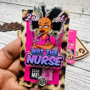 Humorous Not The Nurse Acrylic Retractable Badge Clip For X-Ray Techs, Pharmacy Staff, Medical Laboratory Workers, And Hospital Employees
