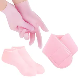 3 Piece Silicone Socks Gloves Set Moisturizing Silicone Neck Mask, Gel Spa Socks and Moisturizing Hand Mask for Women Moisturizing Fashion Accessories